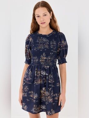 Hill House Navy Equestrian Toile Vivi Nap Dress - size small